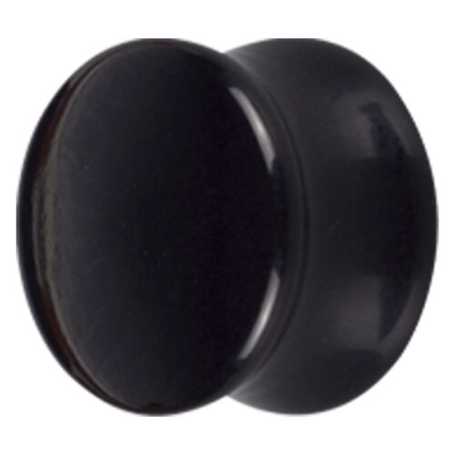 Schwarzer Acryl-Plug, rund, glänzend, Studiohintergrund