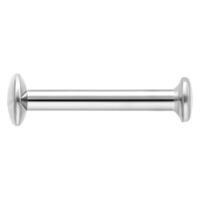 Silberner Titan Mini Base für Triple Piercing Silberner Titan Mini Base mit Scheibe auf weißem Hintergrund