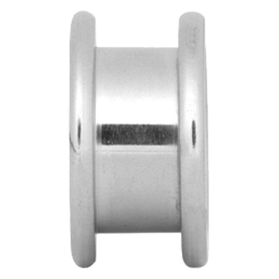 Silberner Flesh Tunnel aus Chirurgenstahl Silberner Flesh Tunnel aus Chirurgenstahl mit Außengewinde, Seitenansicht