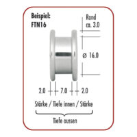 Silberner Flesh Tunnel aus Chirurgenstahl Silberner Flesh Tunnel aus Chirurgenstahl 316L mit Außengewinde, Ø 16,0 mm