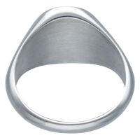 Silberner Ring aus Chirurgenstahl 316L auf weißem Hintergrund