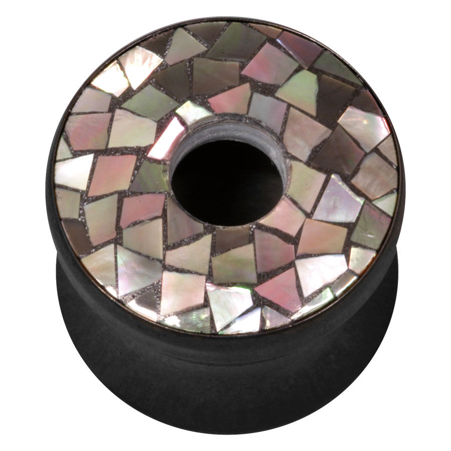 Ocean Confetti Tunnel in Creme und Braungold Schwarzer Titan Tunnel mit cremefarbenem und braungoldenem Mosaik