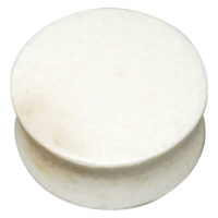 Lemon Chrysoprase Plug aus Stein, unisex Runder Lemon Chrysoprase Plug aus Stein auf weißem Hintergrund