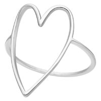 Silberner Herzring 17,0 mm aus Metall Silberfarbener Herzring aus Metall mit 17,0 mm Größe auf weißem Hintergrund