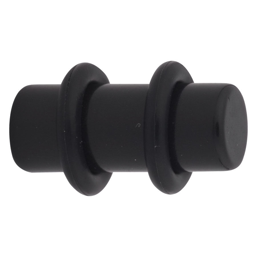 Schwarzer PMMA Plug von Wildcat Schwarzer PMMA Plug mit glatter Oberfläche auf weißem Hintergrund