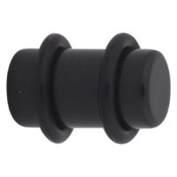 Schwarzer PMMA Plug von Wildcat Schwarzer Plug aus PMMA mit glatter Oberfläche auf weißem Hintergrund