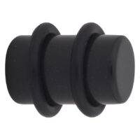 Schwarzer PMMA Darkside Plug von Wildcat Schwarzer Plug aus PMMA mit doppeltem Rand auf weißem Hintergrund