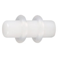 Weißer PMMA Plug mit glatter Oberfläche auf weißem Hintergrund