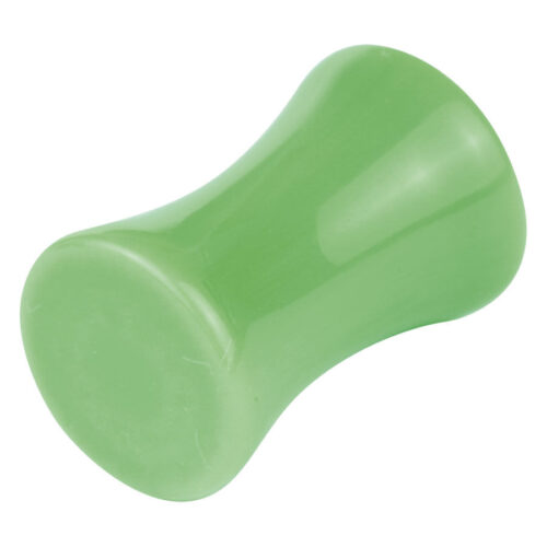 Grüner Neon Double Flared Plug aus Acryl, Größe 14mm, auf weißem Hintergrund