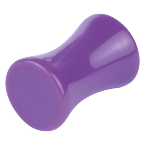 Lila Neon Double Flared Plug aus Acryl, Größe 5,0 mm, auf weißem Hintergrund