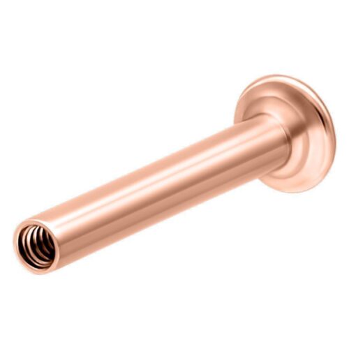Roségoldener Mini Titan Stab 1,2 mm Stärke, 5 mm Länge auf weißem Hintergrund