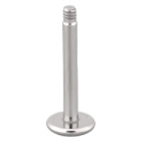 Titan Labret ohne Kugel, Silber Silberner Titan Labret Stecker ohne Kugel auf weißem Hintergrund