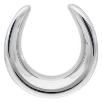 Silberner Ear Saddle 30mm aus Chirurgenstahl Silberfarbener Ear Saddle aus Chirurgenstahl, Größe 30mm, auf weißem Hintergrund