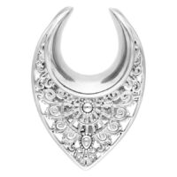 Silberner Ear Saddle Oriental 25mm Silberner Ear Saddle Oriental mit filigranem Muster, Größe 25mm