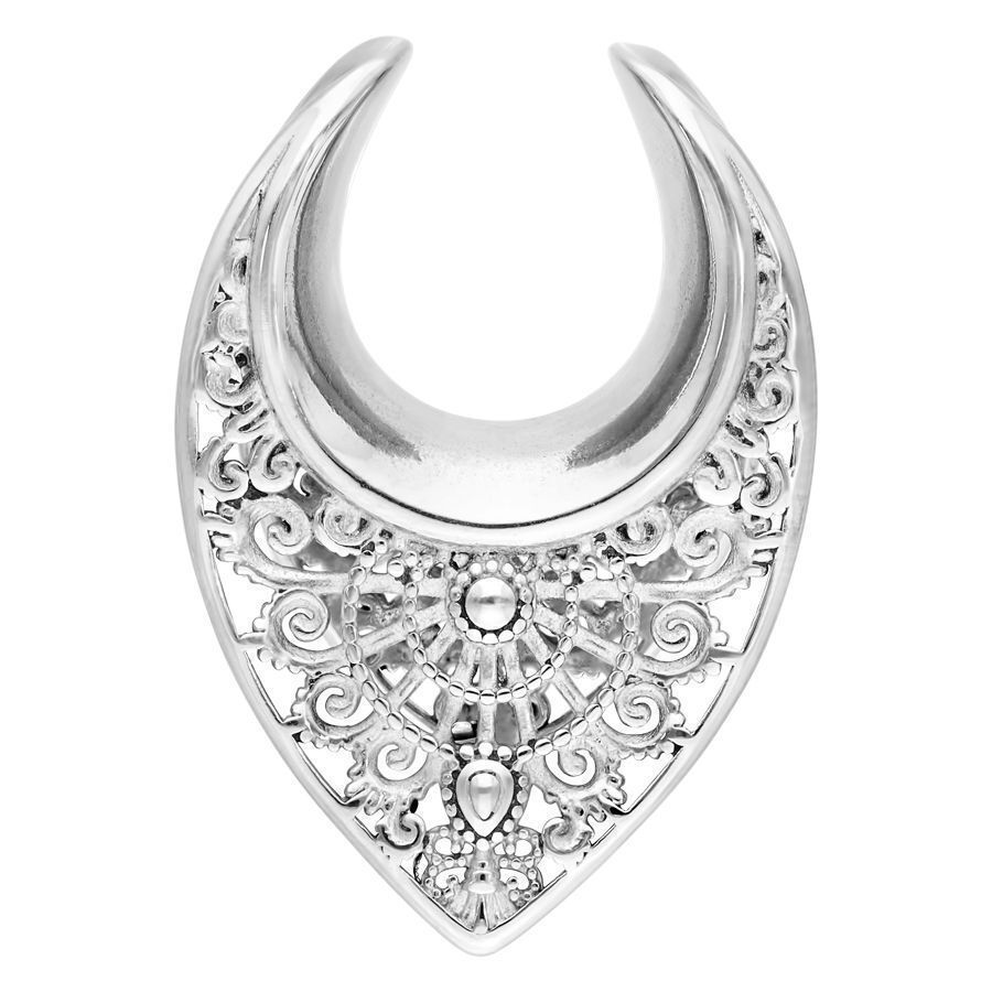Silberner Ear Saddle Oriental 25mm Silberner Ear Saddle Oriental mit filigranem Muster, Größe 25mm