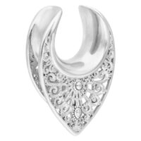 Silberne Ear Saddles Oriental 25mm Silberne Ear Saddles Oriental mit filigranem Muster, 25,0 mm