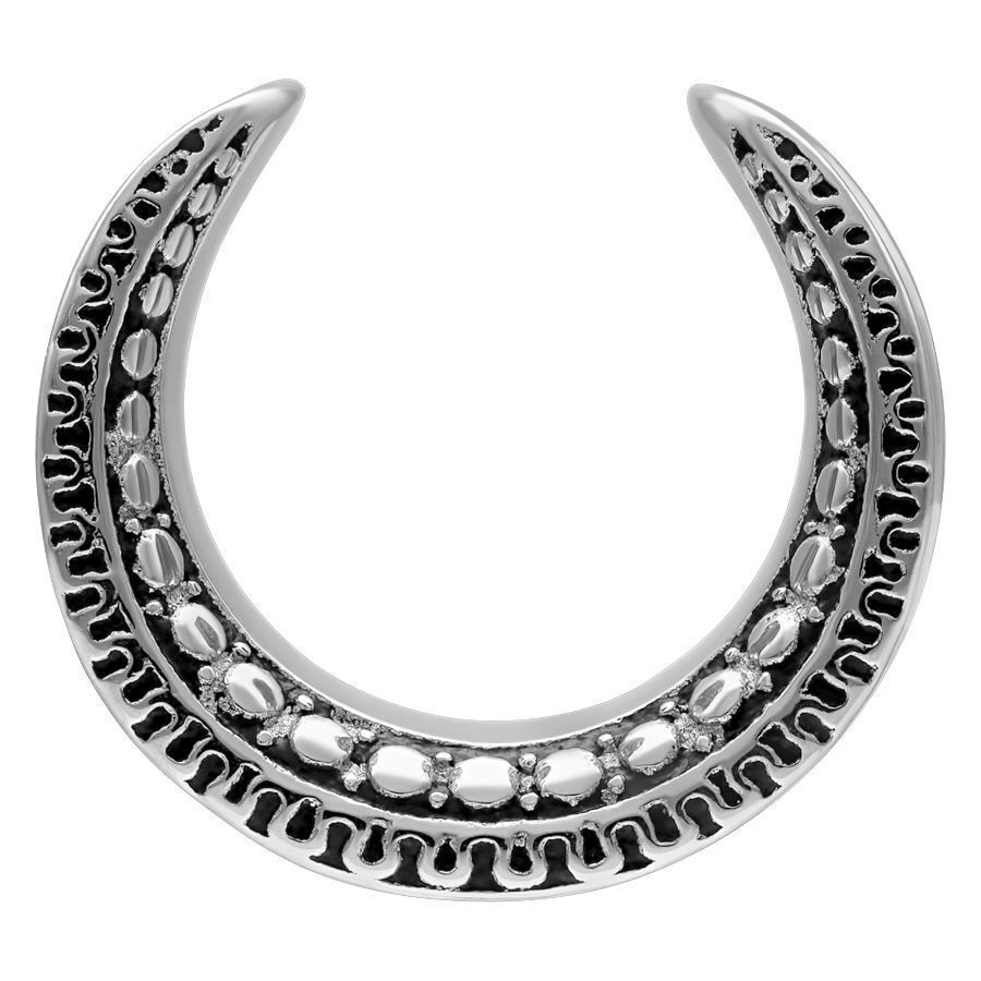Ear Saddles Maori 8,0 mm Silber Silberne Ear Saddles Maori in 8,0 mm Größe auf weißem Hintergrund