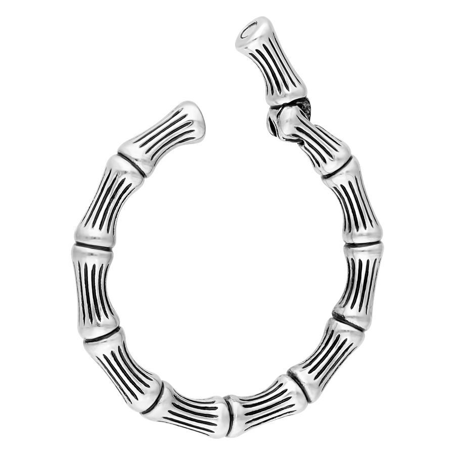 Bonechain Ohrgewicht aus Chirurgenstahl, Silber Silbernes Bonechain Ohrgewicht aus Chirurgenstahl, rund, auf weißem Hintergrund