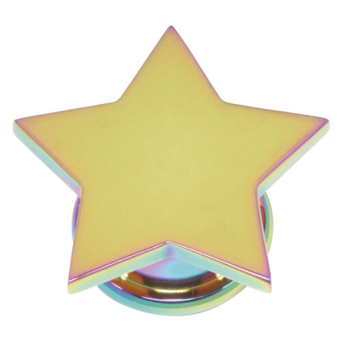 Goldener Stern Plug aus Chirurgenstahl auf weißem Hintergrund