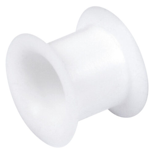 Weißer Silikon Flesh Tunnel 6,0 mm auf neutralem Hintergrund