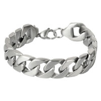 Silbernes Armband aus Chirurgenstahl 316L auf weißem Hintergrund