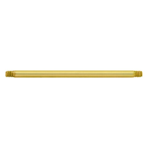 Gelber gerader Titanstab, 1,6 mm Stärke, 25 mm Länge, auf weißem Hintergrund