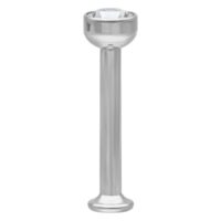 Mini Titan Labret mit klarem Kristall Silbernes Mini Titan Labret mit klarem Kristall auf weißem Hintergrund