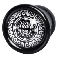 Wildcat® Nachtschwärmer Plug, Schwarz-Weiß, 14-28mm Schwarzer PMMA Plug mit weißem, maorischem Muster, Ohrschmuck