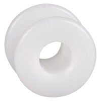 Weißer Acryl Tunnel Piercing Schmuck Weißer Acryl Tunnel mit Außengewinde auf neutralem Hintergrund