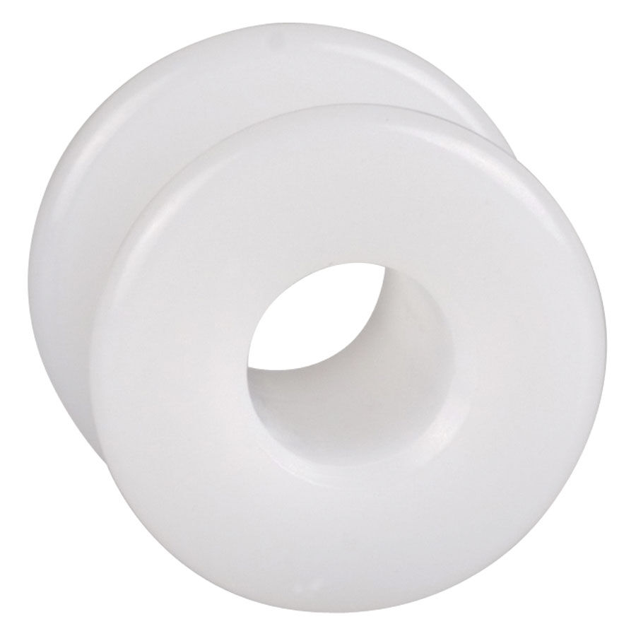 Weißer Acryl Tunnel Piercing Schmuck Weißer Acryl Tunnel mit Außengewinde auf neutralem Hintergrund
