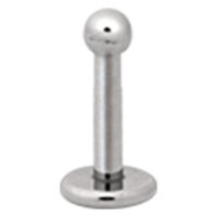 Silbernes Titan Caviar Labret Piercing Silbernes Labret Piercing aus Titan mit Außengewinde vor weißem Hintergrund