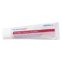 Octenisept Wundgel 20 ml von Schülke Weiße Tube Octenisept Wundgel 20 ml auf weißem Hintergrund