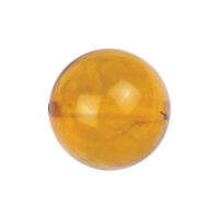 Amber Clip-In Kugel aus Fossil, 8mm Gelbe Amber Clip-In Kugel aus Fossil auf weißem Hintergrund