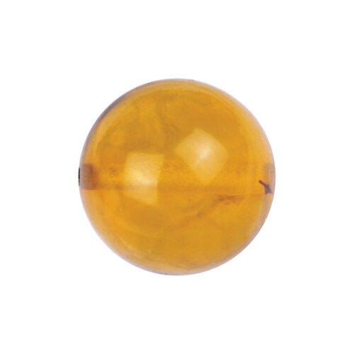 Gelbe Amber Clip-In Kugel aus Fossil auf weißem Hintergrund