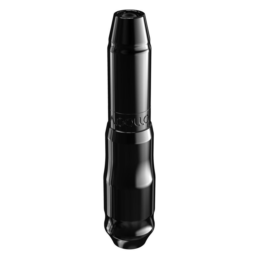 Schwarze Tattoomaschine FK Irons Microbeau Apollo auf weißem Hintergrund
