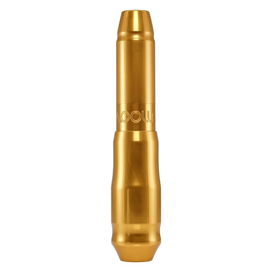 FK Irons Microbeau Apollo in Gold Goldene FK Irons Microbeau Apollo Tattoomaschine auf weißem Hintergrund