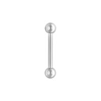 Basic Barbell aus Chirurgenstahl, Silber Silberner Barbell aus Chirurgenstahl auf weißem Hintergrund