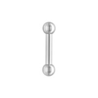 Silbernes Barbell Piercing 22mm, Kugel 8mm Silbernes Barbell Piercing mit 22mm Länge und 8mm Kugeln auf weißem Hintergrund