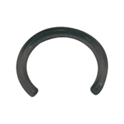 Schwarzer Circular Barbell ohne Kugeln, Stärke 1,2 mm, Durchmesser 8 mm auf weißem Hintergrund