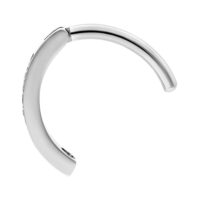 Silberfarbener Crystal Belly Arch Clicker Silberner Bauchnabel Clicker aus Titan mit Kristallverzierung