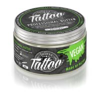 Believa Tattoo Butter in runder Dose, vegane Formel, grünes Design