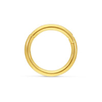 Eleganter 18K Gold Hinged Ring für Piercings Glänzender 18K Goldring mit Scharnier auf weißem Hintergrund