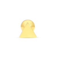 Goldenes Ohrbarbell mit dreieckigem Design auf weißem Hintergrund