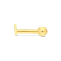 Goldener Ohr Barbell mit dreieckigem Ende auf weißem Hintergrund