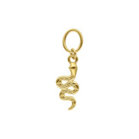 18K Goldener Schlangenanhänger von Wildcat Goldener Schlangenanhänger aus 18K Gold mit klaren Kristallen auf weißem Hintergrund