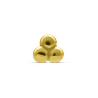 18K Gold Aufsatz mit Drei Kugeln Goldener Aufsatz mit drei glänzenden Kugeln auf weißem Hintergrund