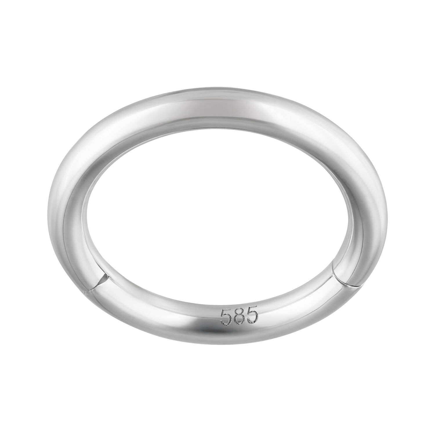 Hinged Ring 14K Weißgold Piercing Eleganter 14K Weißgold Hinged Ring auf weißem Hintergrund