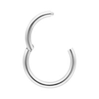 14K Weißgold Klappring für Piercings Klappring aus 14K Weißgold auf weißem Hintergrund