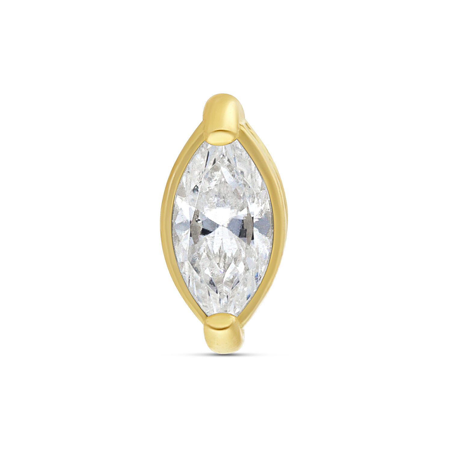 18K goldener Aufsatz mit funkelndem Zirconia, Größe 4,0 mm