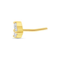 18K Gold Trinity Aufsatz Kristallklar 18K Gold Push Fit Trinity Aufsatz mit klaren Kristallen auf weißem Hintergrund